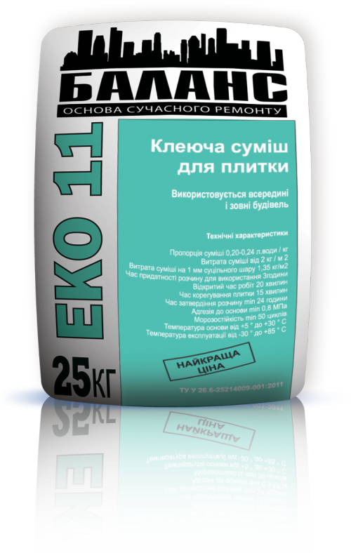 Баланс &laquo;ЕКО 11&raquo; - клей для керамической плитки