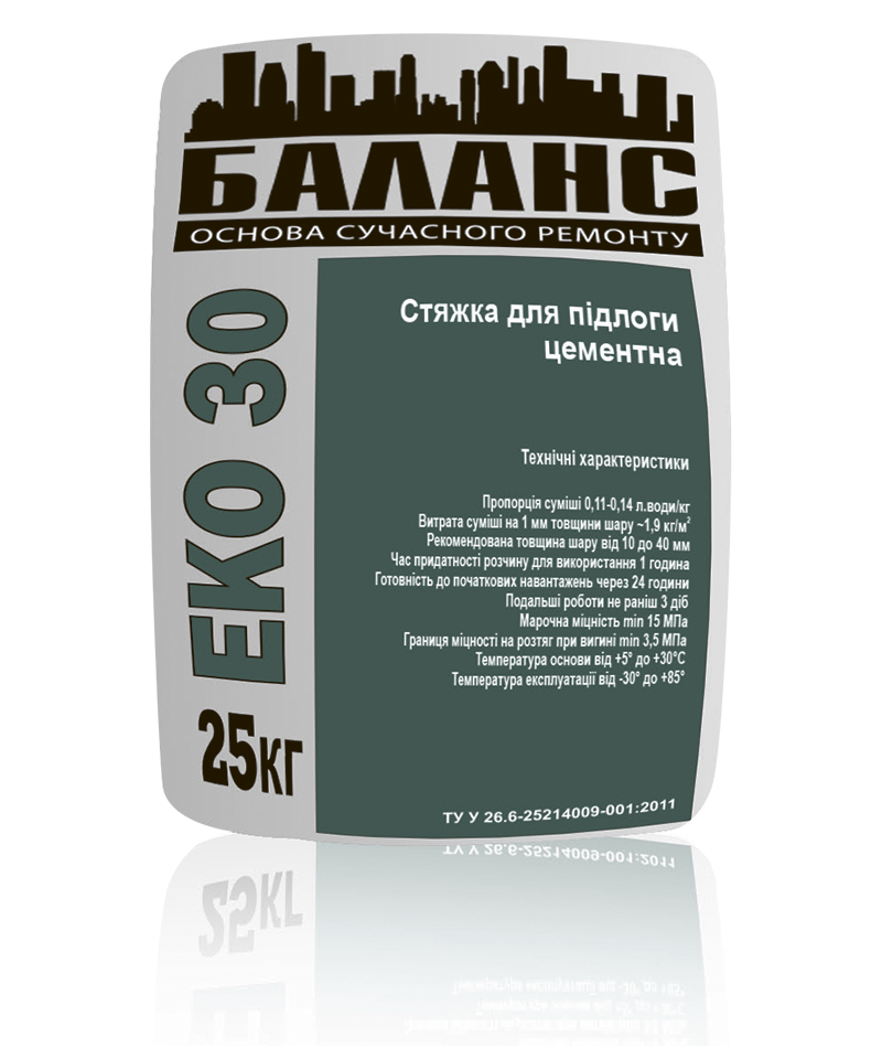Баланс &laquo;ЕКО 30&raquo; - стяжка для пола цементная